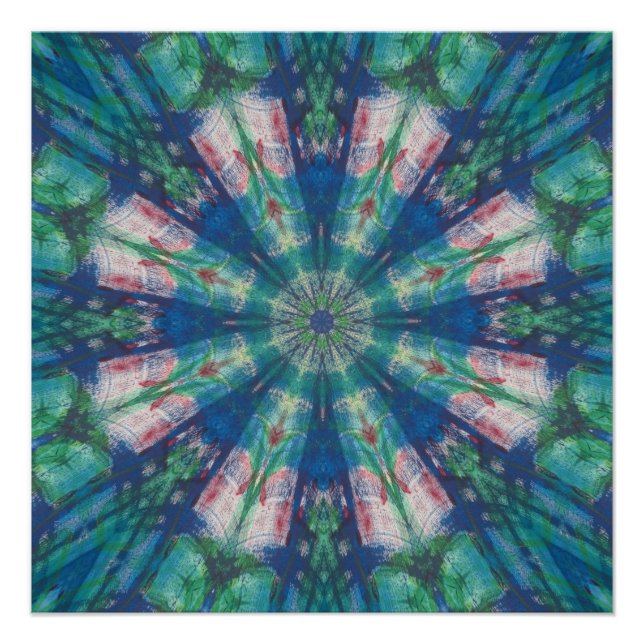 Póster Blue/Green Mandala (Frente)