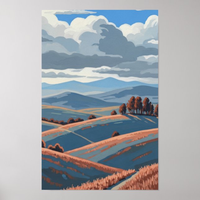 Poster Blue Hill Wall Art (Frente)