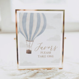 Poster Blue Hot Air Balloon Birthday - Sinal de Favoritos