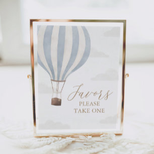 Poster Blue Hot Air Balloon Birthday - Sinal de Favoritos