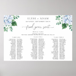 Poster Blue Hydrangea 3 Banquet Sentado Conselho