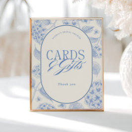 Poster Blue Hydrangea Bridal Shower Cards Gifts