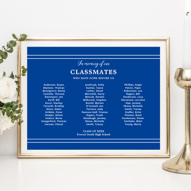 Poster Blue In Memory The Classmates School Reunion (Criador carregado)