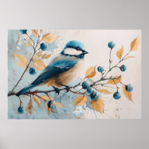 Poster Blue Jay Watercolor Art
