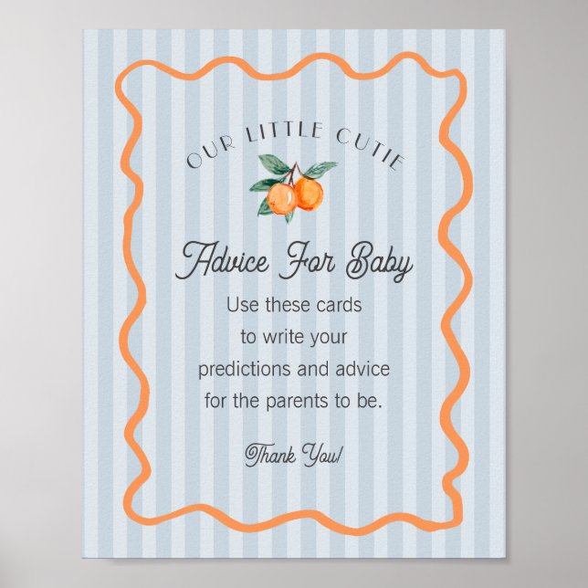 Poster Blue Little Cutirus Citrus Chá Advice for Baby (Frente)
