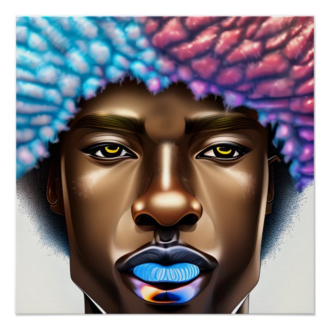Póster Blue Man Black King Melanin Bruh Brother (Frente)