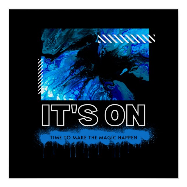 Póster Blue Marble Abstract Acrylic Street Graphic (Frente)