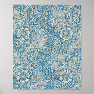 Poster Blue Marigolds (por William Morris)