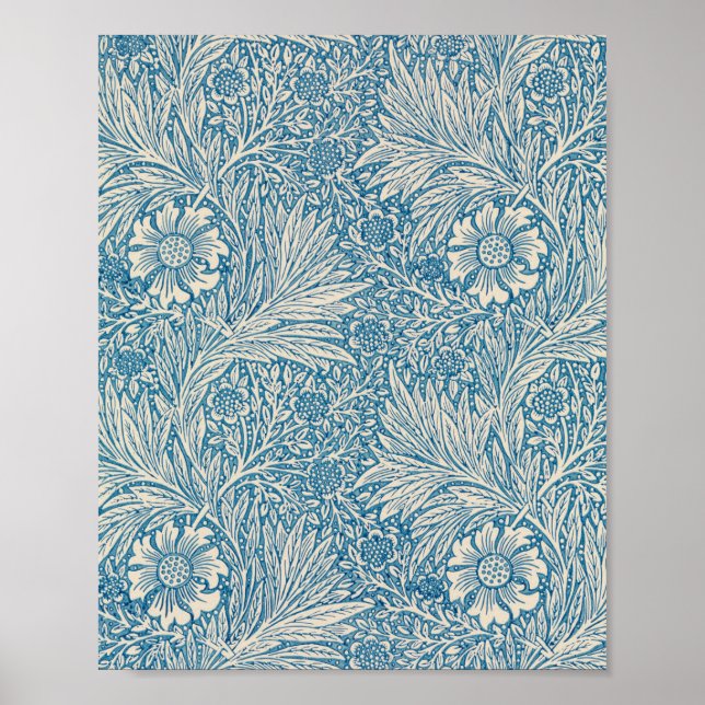 Poster Blue Marigolds (por William Morris) (Frente)