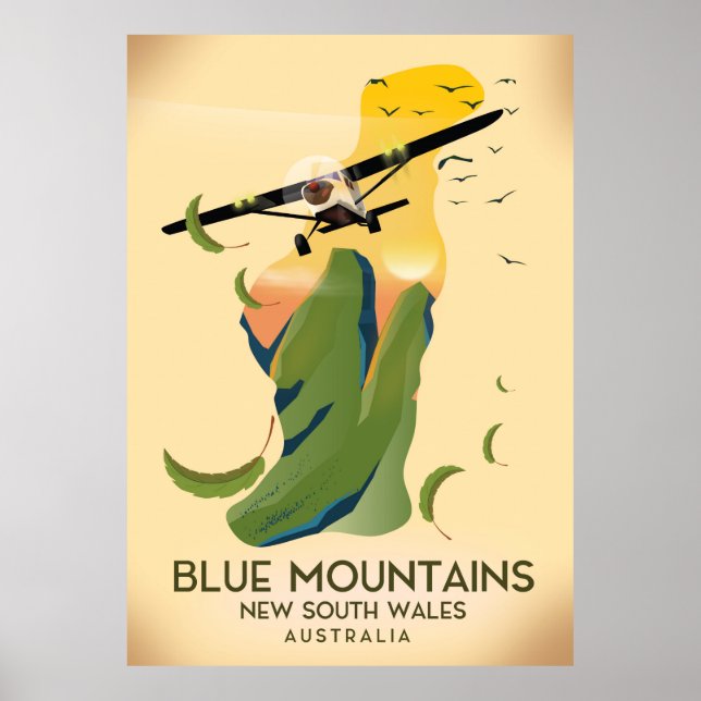 Poster Blue Mounts New South Wales Austrália (Frente)