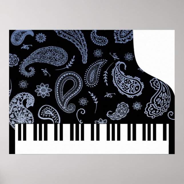 Poster Blue Paisley Piano (Frente)