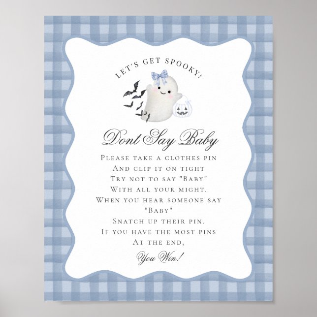 Poster Blue Pastel Little Boo Ghost Dont Say Baby Game (Frente)