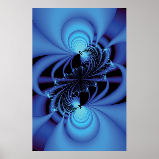 Poster Blue Peace Fractal (Frente)
