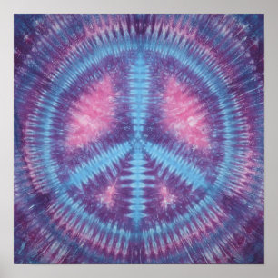 Poster Blue Peace Sinal Tie Dye