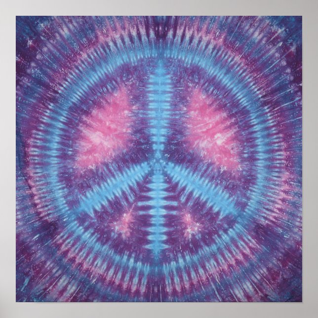 Poster Blue Peace Sinal Tie Dye (Frente)