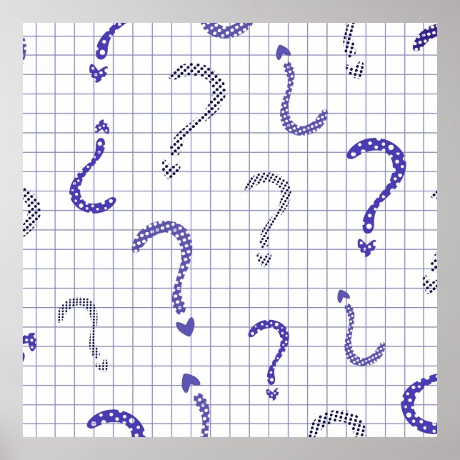 Poster Blue question mark seamless pattern (Frente)
