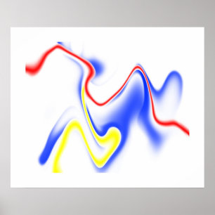 Póster Blue Red Yellow Swirl 1