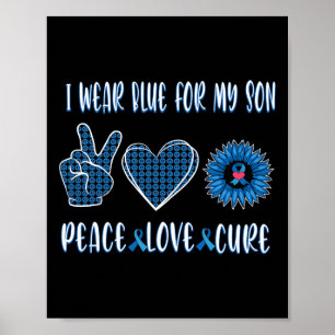 Poster Blue Ribbon to My Son Novembro Diabetes Consciênci