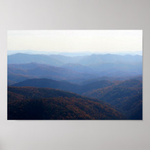 Póster Blue Ridge Mountains na queda, North Carolina