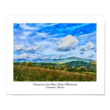 Blue Ridge Mounts Georgia Vineyard Watercolor