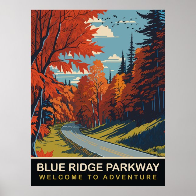 Poster Blue Ridge Parkway, Viagem (Frente)