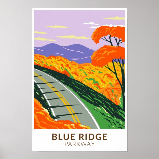 Poster Blue Ridge Parkway Vintage (Frente)