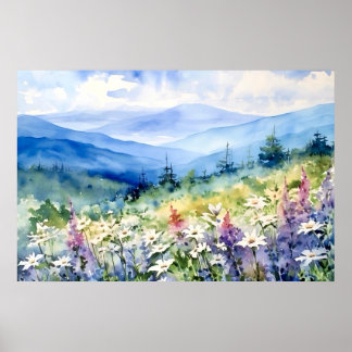 Poster Blue Ridge Scenic Landscape Art