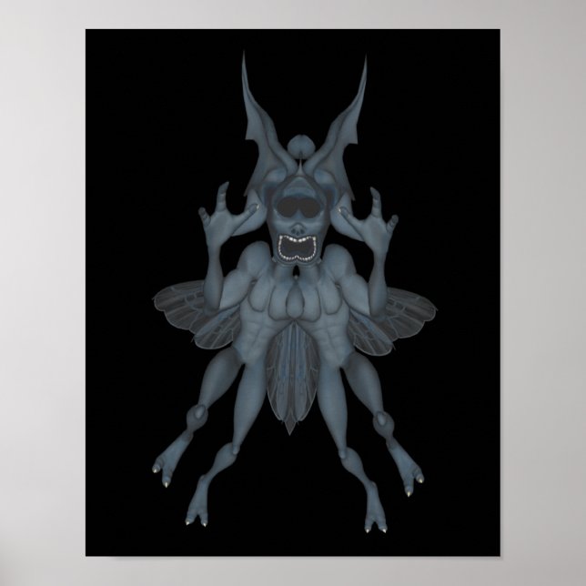 Poster Blue Scary Goblin Halloween (Frente)