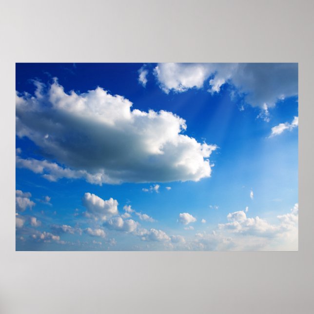 Poster Blue sky with cloud closeup. (Frente)