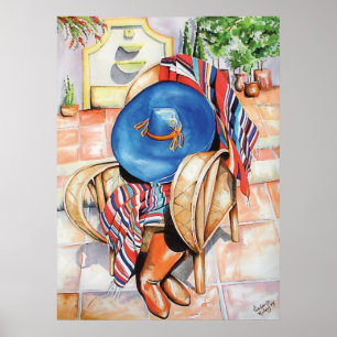 Póster Blue Sombrero