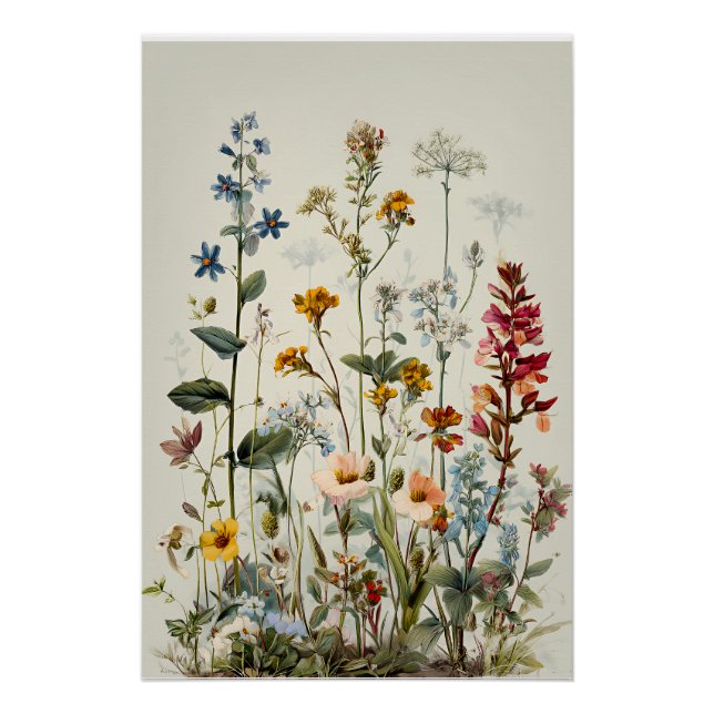 Póster Blue Spike Wildflower Bouquet (Frente)