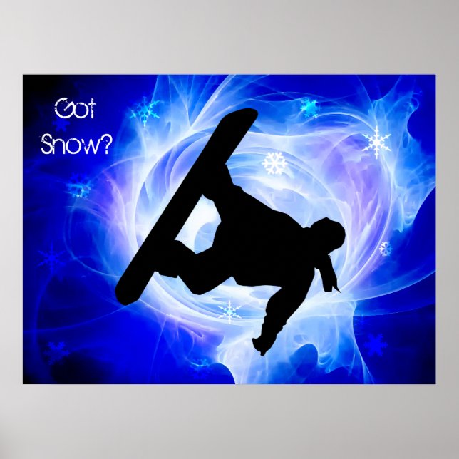 Póster Blue Swirl Snowstorm (Frente)