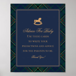 Poster Blue Tartan Plaid Classic Rocking Advice for Baby