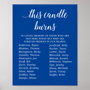 Poster Blue This Candle Burns Class Reunion Memorial