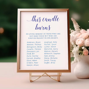 Poster Blue This Candle Burns Class Reunion Memorial