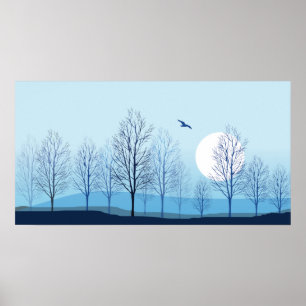 Poster Blue Tint Nature Landscape