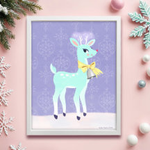 Blue Vintage Reindeer Lavanda