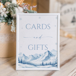 Poster Blue Winter Bridal Shower Cards and Gifts