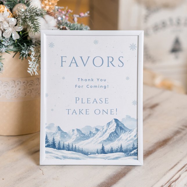 Poster Blue Winter Bridal Shower Favor (Criador carregado)
