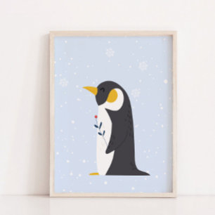 Poster Blue Winter   Pinguim-Árctico de Enfermeiro