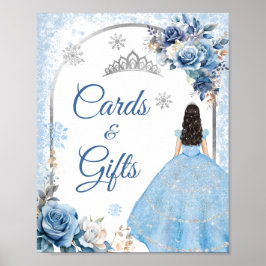 Poster Blue Winter Snowflake Mis Quince Cards & Gifts