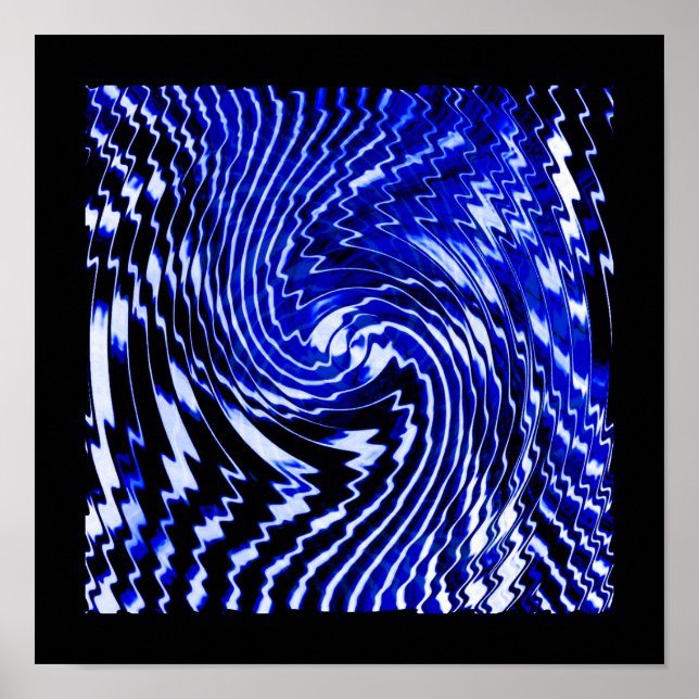 Poster Blue Zebra Swirl (Frente)