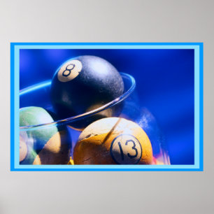 Poster Blueball Billiards Art