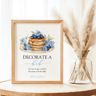 Poster Blueberry Baby Brunch Decorra Um Sinal De Bib