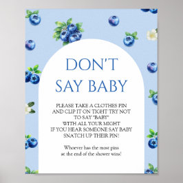 Poster Blueberry Baby Shower Don't Say Baby Game 