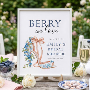 Poster Blueberry Berry In Love Bem-vindo ao Chá de Noiva