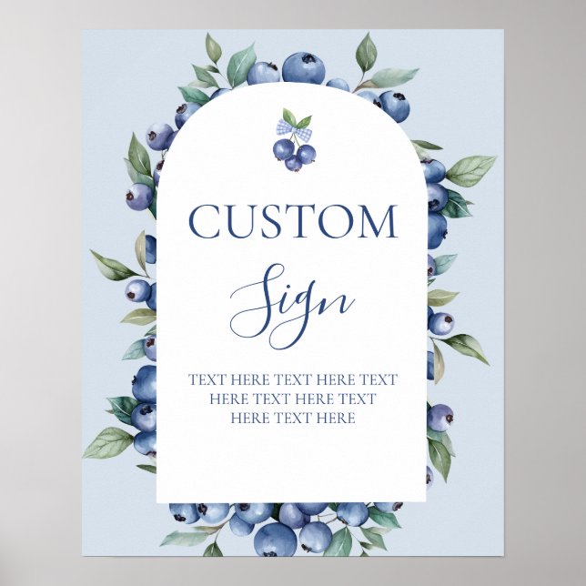 Poster Blueberry Customized sign (Frente)
