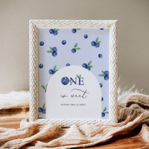 Poster Blueberry um é doce, faça um presente