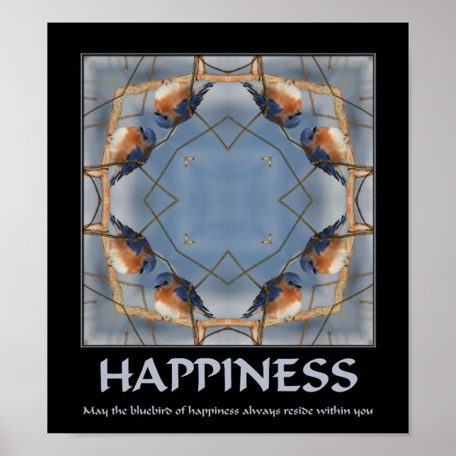 Poster Bluebird De Felicidade Inspiracional (Frente)