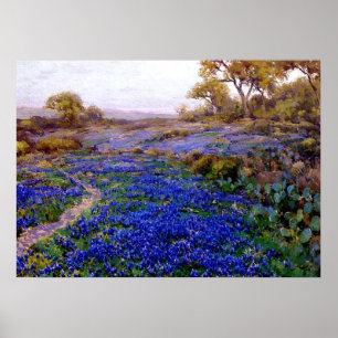 Póster Bluebonnets em Twilight, norte de San Antonio